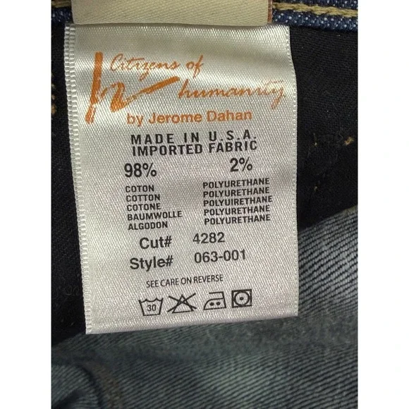 Citizens of Humanity Jeans Womens 29 Blue Kelly #063 Low Waist Cropped Stretch - Picture 10 of 11